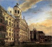 HEYDEN, Jan van der Amsterdam, Dam Square with the Town Hall and the Nieuwe Kerk USA oil painting artist